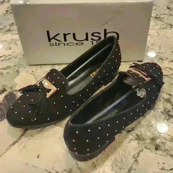 NEW NIB Krush Olivia Black Stud and Tassel Trim Slipper - Picture 3 of 5